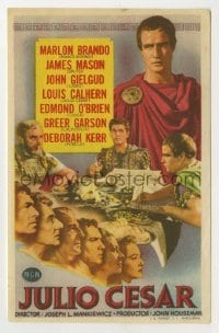 4a796 JULIUS CAESAR Spanish herald '55 Marlon Brando, James Mason & Greer Garson, Shakespeare!