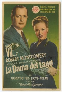 4a808 LADY IN THE LAKE Spanish herald '47 different image of Robert Montgomery & Audrey Totter!