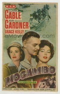 4a837 MOGAMBO Spanish herald '54 Clark Gable, Grace Kelly & Ava Gardner in Africa, John Ford!