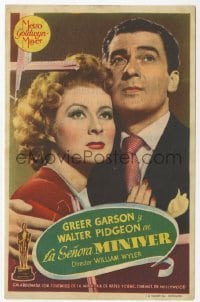 4a842 MRS. MINIVER Spanish herald '46 different close up of Greer Garson & Walter Pidgeon!