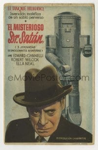 4a847 MYSTERIOUS DOCTOR SATAN Spanish herald '43 different image of Ciannelli & funky robot!