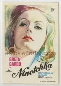 4a854 NINOTCHKA Spanish herald R60s Mac Gomez art of Greta Garbo, directed by Ernst Lubitsch!