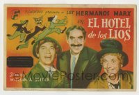 4a902 ROOM SERVICE Spanish herald '45 art & photo of the Marx Brothers, Groucho, Chico & Harpo!