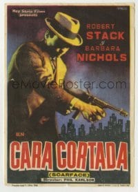 4a916 SCARFACE MOB Spanish herald '60 different art of Robert Stack as Eliot Ness over Chicago!