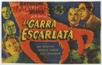 4a917 SCARLET CLAW Spanish herald '46 art of Basil Rathbone as Sherlock Holmes & Bruce as Watson!