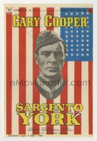 4a921 SERGEANT YORK Spanish herald R50s different image of Gary Cooper over American flag!
