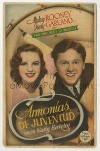 4a942 STRIKE UP THE BAND Spanish herald '41 great close up of Mickey Rooney & Judy Garland!