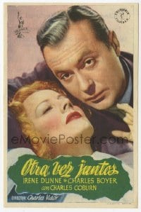 4a958 TOGETHER AGAIN Spanish herald '46 different close up of of Irene Dunne & Charles Boyer!