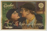 4a965 TWO-FACED WOMAN Spanish herald '44 great close up of Melvyn Douglas & pretty Greta Garbo!