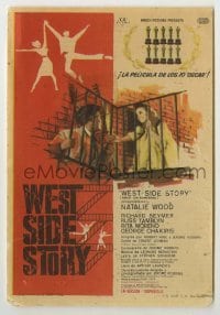 4a980 WEST SIDE STORY Spanish herald '63 different art of Natalie Wood & Beymer on fire escape!