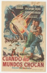 4a981 WHEN WORLDS COLLIDE Spanish herald '54 George Pal doomsday classic, different Jano art!