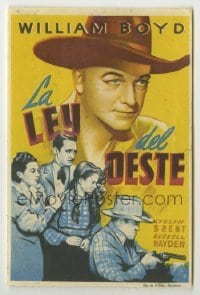 4a985 WIDE OPEN TOWN Spanish herald '41 great art of William Boyd as cowboy Hopalong Cassidy!