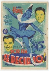 4a989 WINTERTIME Spanish herald '44 ice skating Sonja Henie, Romero, Woody Herman, Soligo art!