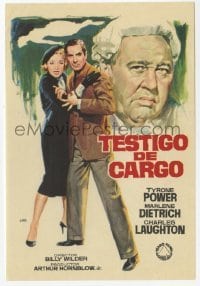 4a990 WITNESS FOR THE PROSECUTION Spanish herald R69 great Jano art of Power, Dietrich & Laughton!