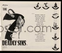 4a239 7 DEADLY SINS English pressbook '54 Yves Allegret, many images of Michele Morgan & Rosay!