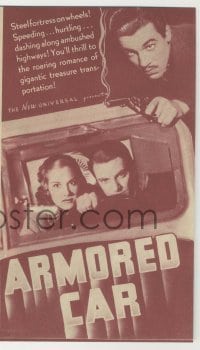 4a021 ARMORED CAR herald '37 Cesar Romero, Judith Barrett, Wilcox, steel fortress on wheels!