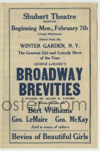 4a043 BROADWAY BREVITIES OF 1920 stage play herald '20 laughing show w/ bevies of beautiful girls!