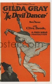 4a069 DEVIL DANCER herald '27 great art & photos of sexy shimmy dancer Gilda Gray, Clive Brook!