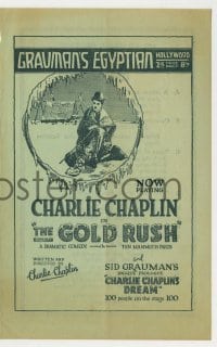 4a100 GOLD RUSH herald '25 including Sid Grauman's unique prologue Charlie Chaplin's Dream!