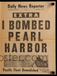 4a122 I BOMBED PEARL HARBOR herald '61 Toshiro Mifune, newspaper design dated December 7, 1941!