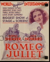 4a193 ROMEO & JULIET herald '36 Norma Shearer, Leslie Howard, John Barrymore, William Shakespeare