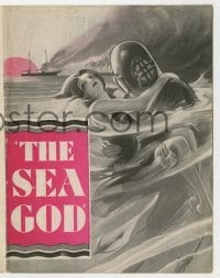 4a196 SEA GOD herald '30 wonderful different art of deep sea diver Richard Arlen & sexy Fay Wray!
