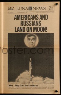 4a230 WAY WAY OUT herald '66 astronaut Jerry Lewis sent the moon in 1989, cool newspaper design!