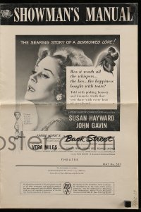 4a279 BACK STREET pressbook '61 Susan Hayward, John Gavin & Vera Miles in love triangle!
