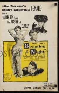 4a283 BEAUTIES OF THE NIGHT pressbook '54 Rene Clair, sexy Gina Lollobrigida, Martine Carol!