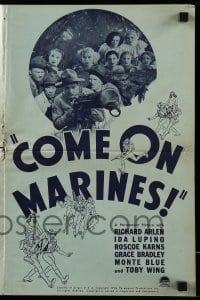 4a309 COME ON MARINES pressbook '34 Richard Arlen, Ida Lupino, Roscoe Karns, Grace Bradley