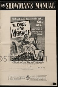 4a315 CURSE OF THE WEREWOLF pressbook '61 Hammer horror, Oliver Reed as the monster!