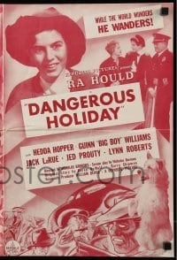 4a318 DANGEROUS HOLIDAY pressbook '37 Ronald Sinclair as Ra Hould, Hedda Hopper, Big Boy Williams!