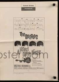 4a366 HARD DAY'S NIGHT pressbook '64 The Beatles in their first film, rock & roll classic!