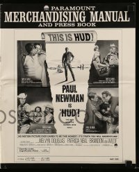 4a383 HUD pressbook '63 great images of Paul Newman & Patricia Neal, Martin Ritt classic!