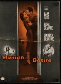 4a384 HUMAN DESIRE pressbook '54 Gloria Grahame born to be bad, kissed & to make trouble!
