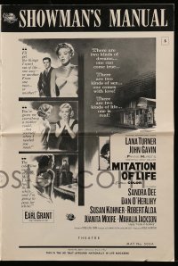 4a390 IMITATION OF LIFE pressbook '59 sexy Lana Turner, Sandra Dee, from Fannie Hurst novel!