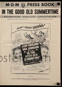 4a391 IN THE GOOD OLD SUMMERTIME pressbook '49 wonderful art of Judy Garland & Van Johnson swinging!