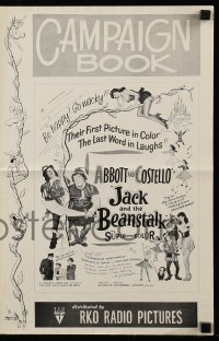 4a396 JACK & THE BEANSTALK pressbook R60 Abbott & Costello, their first picture in color!