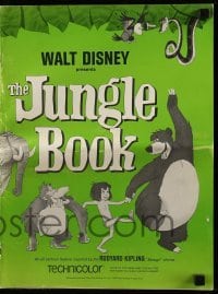 4a404 JUNGLE BOOK pressbook '67 Walt Disney cartoon classic, contains cool ad pad section!