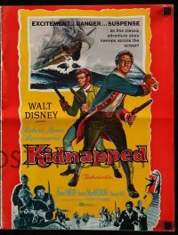 4a408 KIDNAPPED pressbook '60 Walt Disney, art of swashbucklers Peter Finch & James MacArthur!