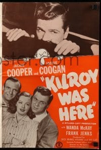 4a409 KILROY WAS HERE pressbook '47 Jackie Cooper, Jackie Coogan, showing the famous doodle art!