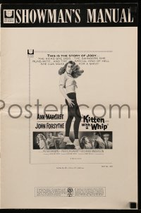 4a411 KITTEN WITH A WHIP pressbook '64 great full-length art of sexy bad girl Ann-Margret!