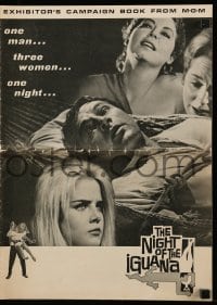 4a464 NIGHT OF THE IGUANA pressbook '64 Richard Burton, Ava Gardner, Sue Lyon, Deborah Kerr, Huston