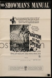 4a484 PHANTOM OF THE OPERA pressbook '62 Hammer horror, Herbert Lom, cool art by Reynold Brown!