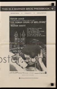 4a512 ROMAN SPRING OF MRS. STONE pressbook '62 Warren Beatty about to kiss Vivien Leigh!