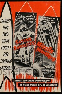 4a520 SATAN'S SATELLITES/MISSILE MONSTERS pressbook '58 cool outer-space double feature!