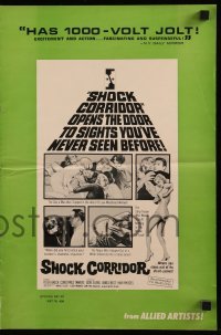 4a534 SHOCK CORRIDOR pressbook '63 Sam Fuller's masterpiece that exposed psychiatric treatment!