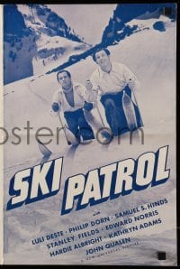 4a542 SKI PATROL pressbook '40 Luli Deste, Philip Dorn, Samuel S. Hinds, cool skiing images!