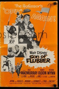 4a549 SON OF FLUBBER pressbook '63 Walt Disney, professor Fred MacMurray's off again!