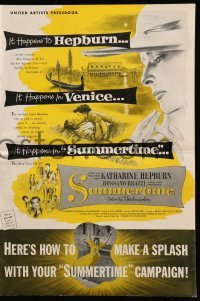 4a571 SUMMERTIME pressbook '55 romantic Katharine Hepburn & Rossano Brazzi in Venice!